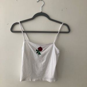 white tank top with rose